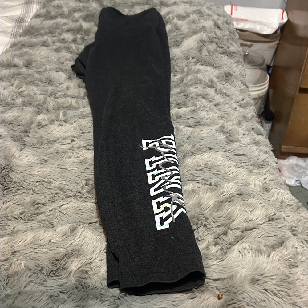 PINK Victoria's Secret Black Sweatpants with White Logo